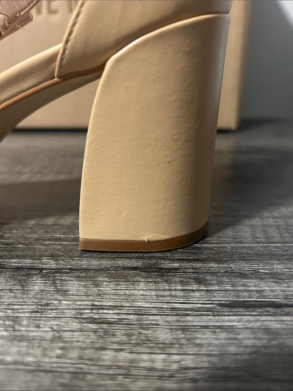 Steve Madden Nude/Tan Ankle-Strap Block Heel Sandals - Picture 8 of 8